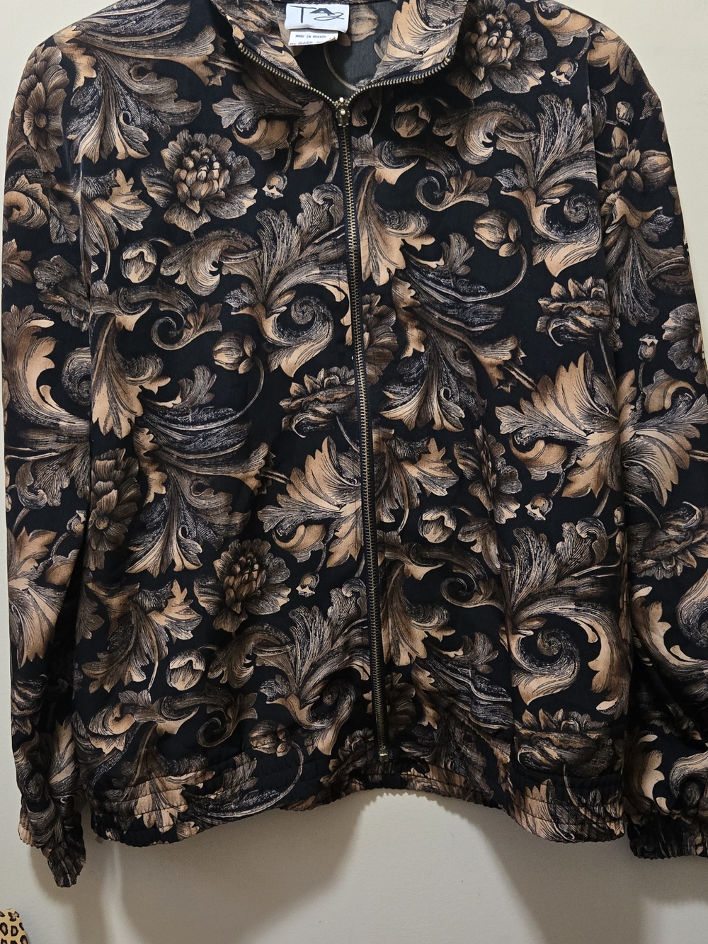 Tag Black and Tan Floral Utility Jacket